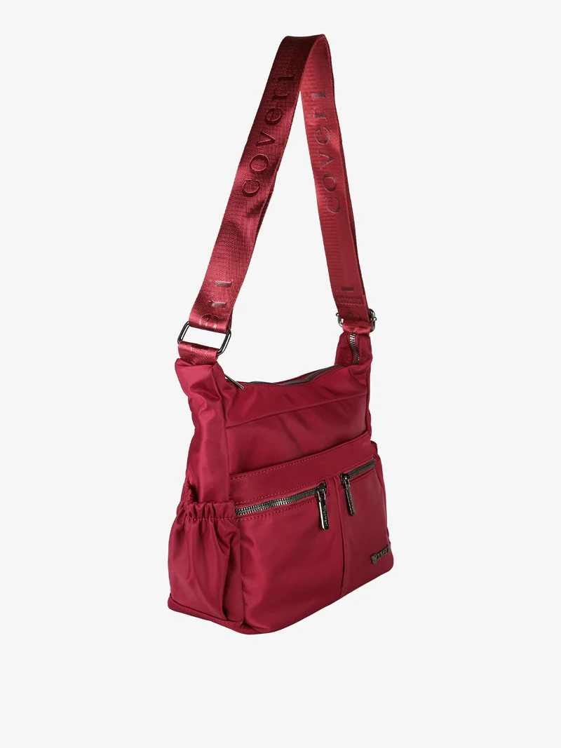 Borsa a tracolla da donna in tessuto nylon - rosso