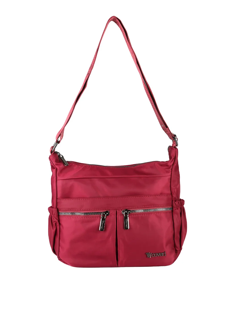 Borsa a tracolla da donna in tessuto nylon - rosso