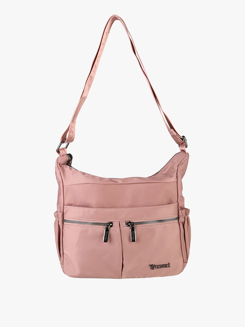 Borsa a tracolla da donna in tessuto nylon - rosa