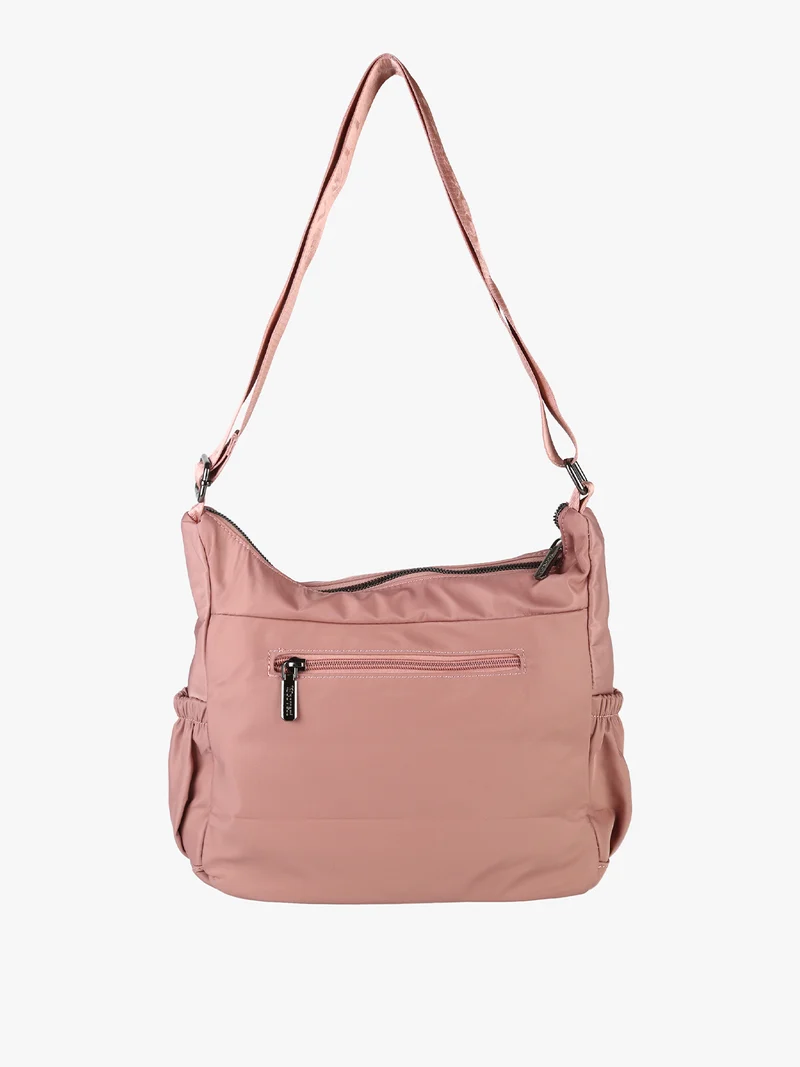 Borsa a tracolla da donna in tessuto nylon - rosa