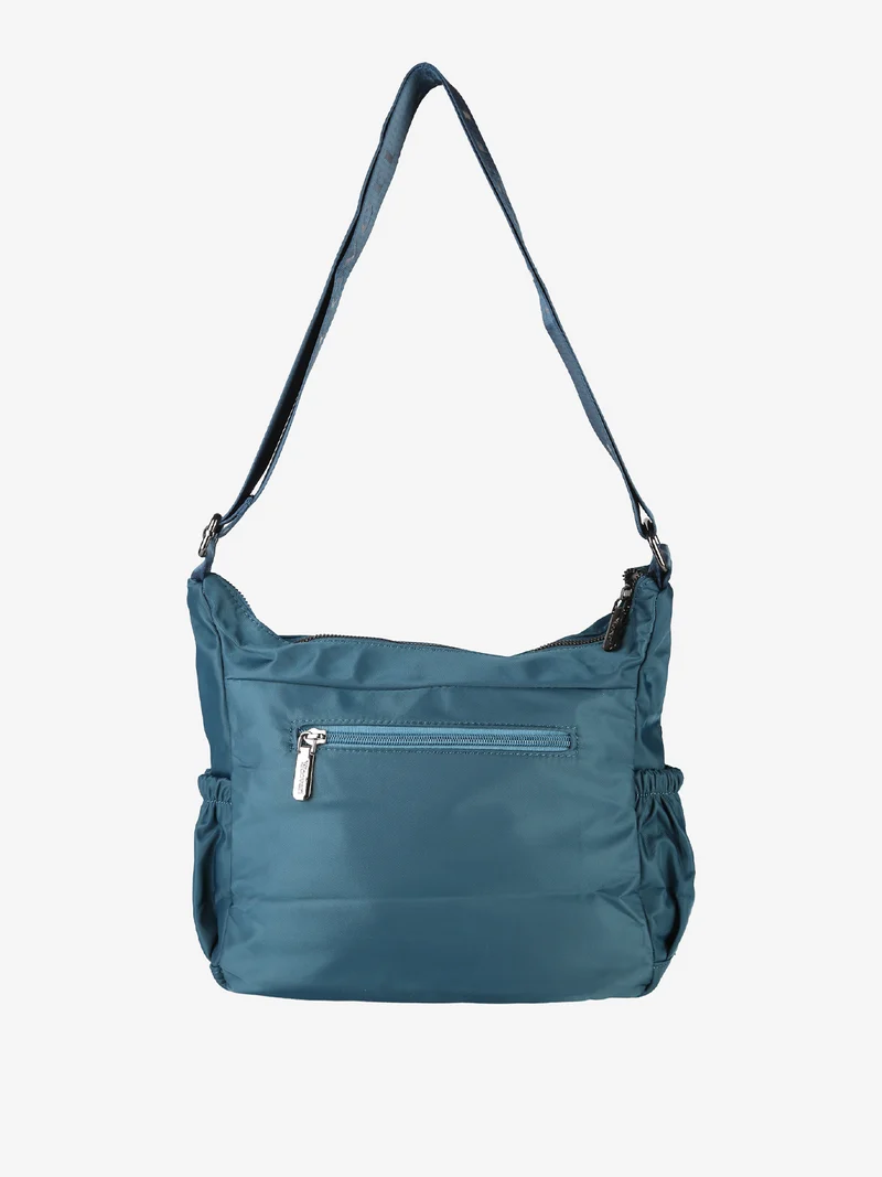 Borsa a tracolla da donna in tessuto nylon - ottanio