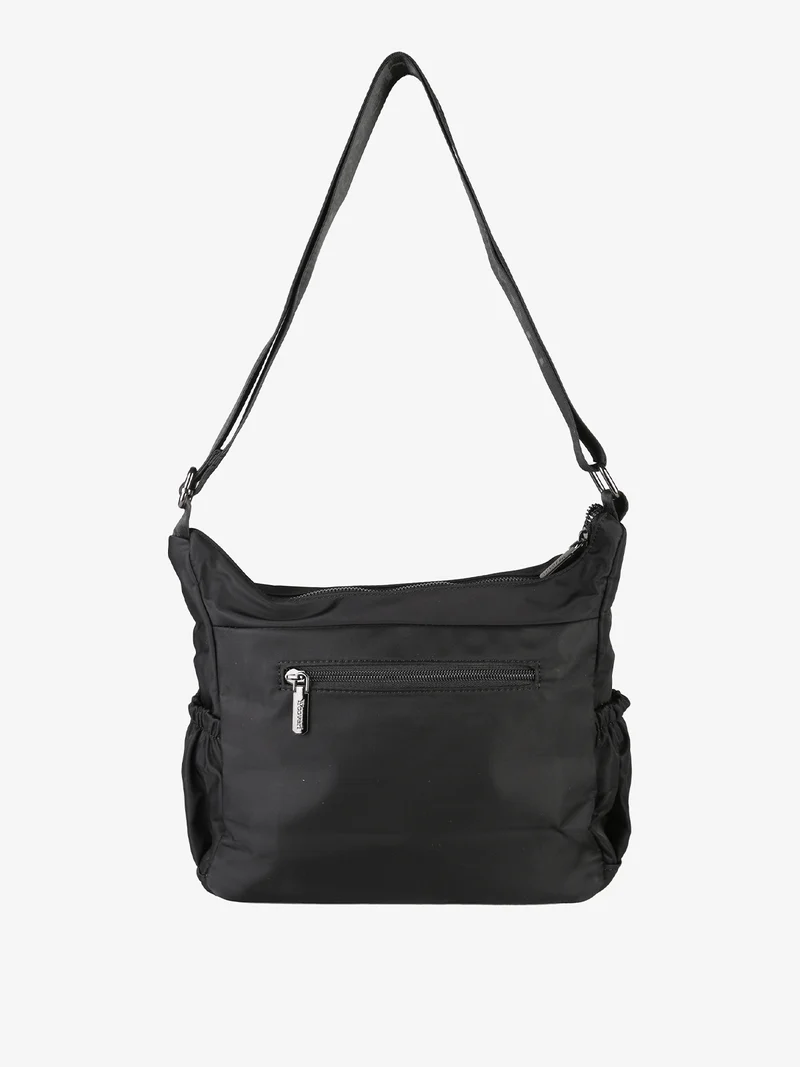 Borsa a tracolla da donna in tessuto nylon - nero