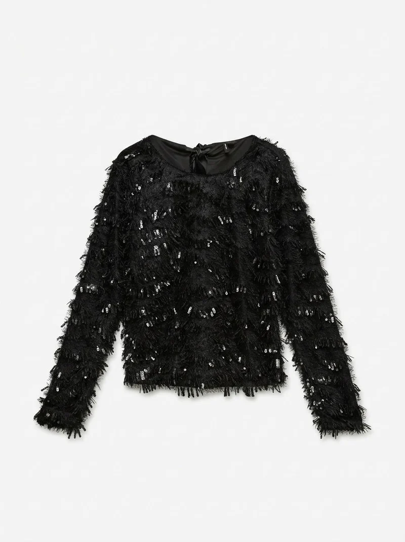 VMCYLLE LS O-NECK BOW SQ TOP JRS