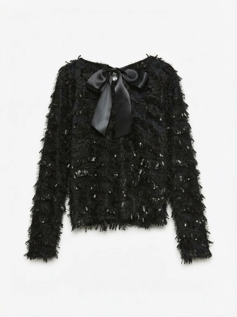 VMCYLLE LS O-NECK BOW SQ TOP JRS
