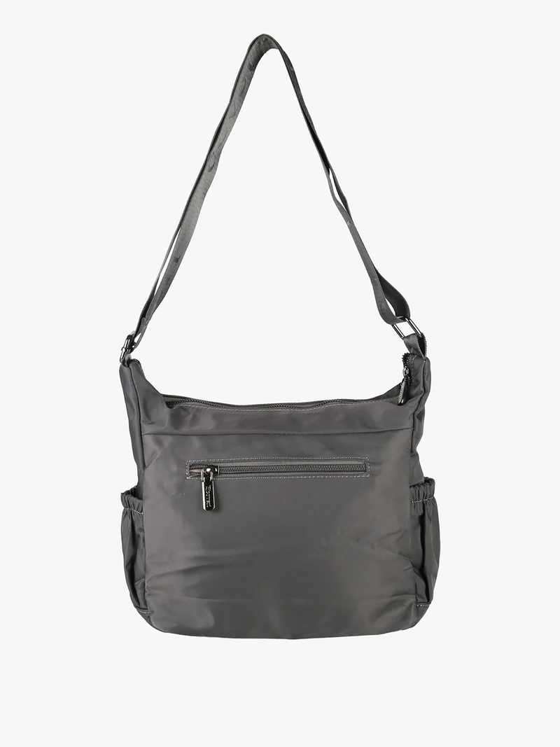 Borsa a tracolla da donna in tessuto nylon - grigio