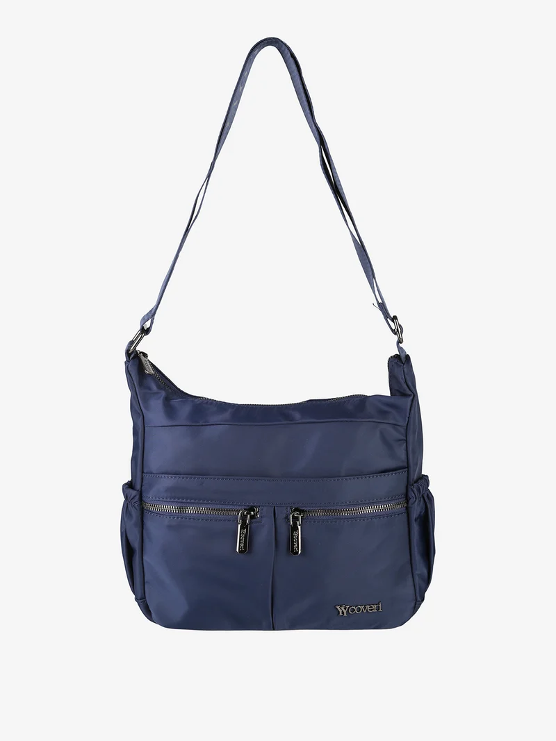 Borsa a tracolla da donna in tessuto nylon - blu scuro