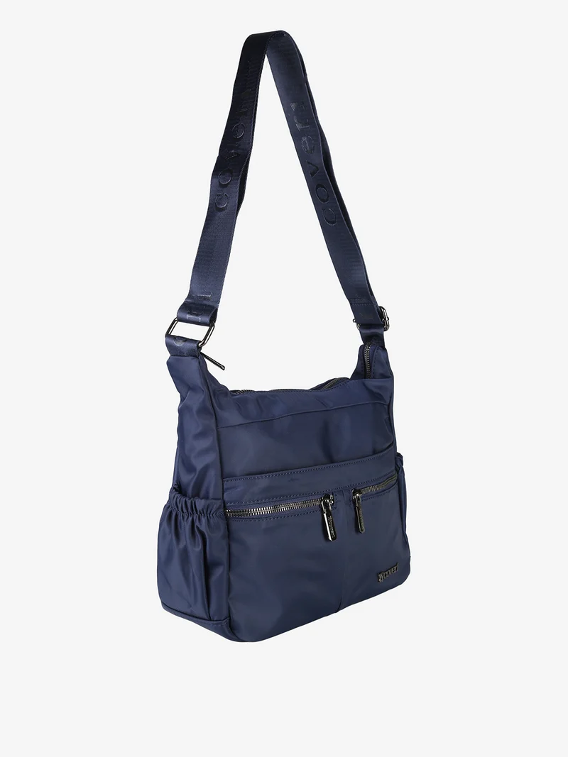 Borsa a tracolla da donna in tessuto nylon - blu scuro
