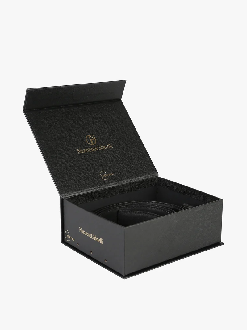 Confezione regalo da uomo con cintura in pelle - blu scuro