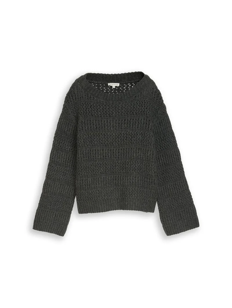 Strickpullover mit Wollanteil