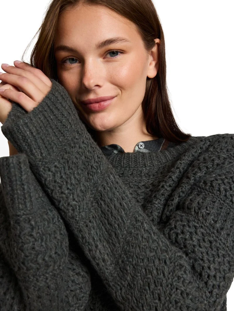 Strickpullover mit Wollanteil