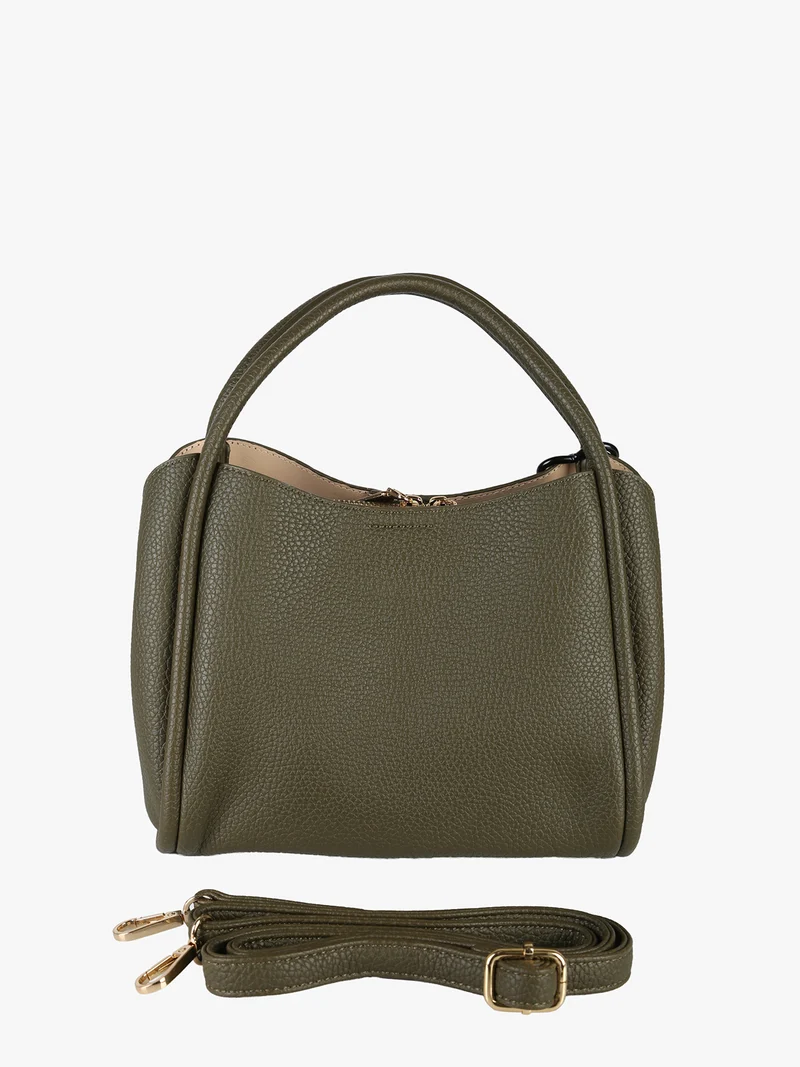 Borsa donna mini tote con ciondolo decorativo - verde