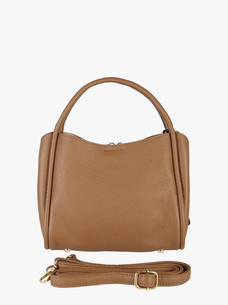 Borsa donna mini tote con ciondolo decorativo - khaki