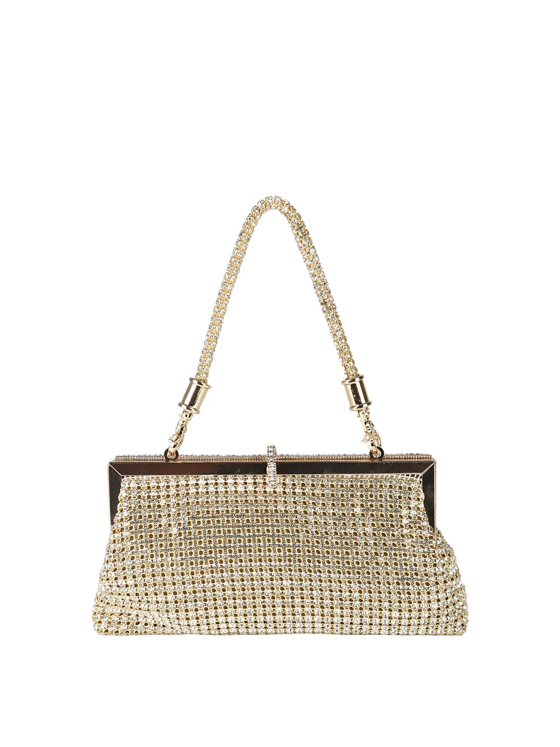 Pochette donna brillante con strass - oro