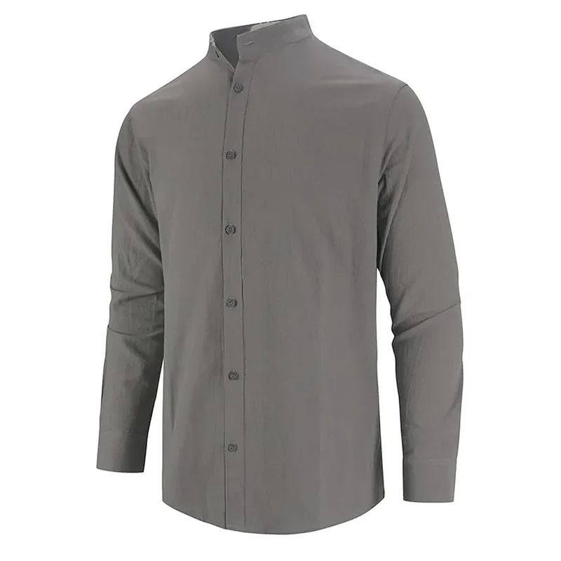Elegant Long Sleeved Cotton Linen Shirt