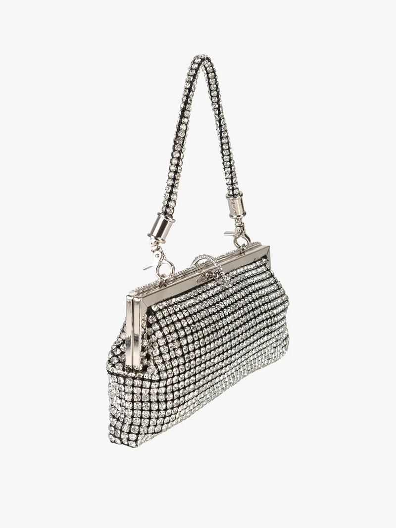 Pochette donna brillante con strass - multicolore