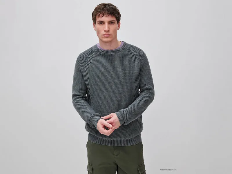 Regular Fit Stone-Washed-Pullover