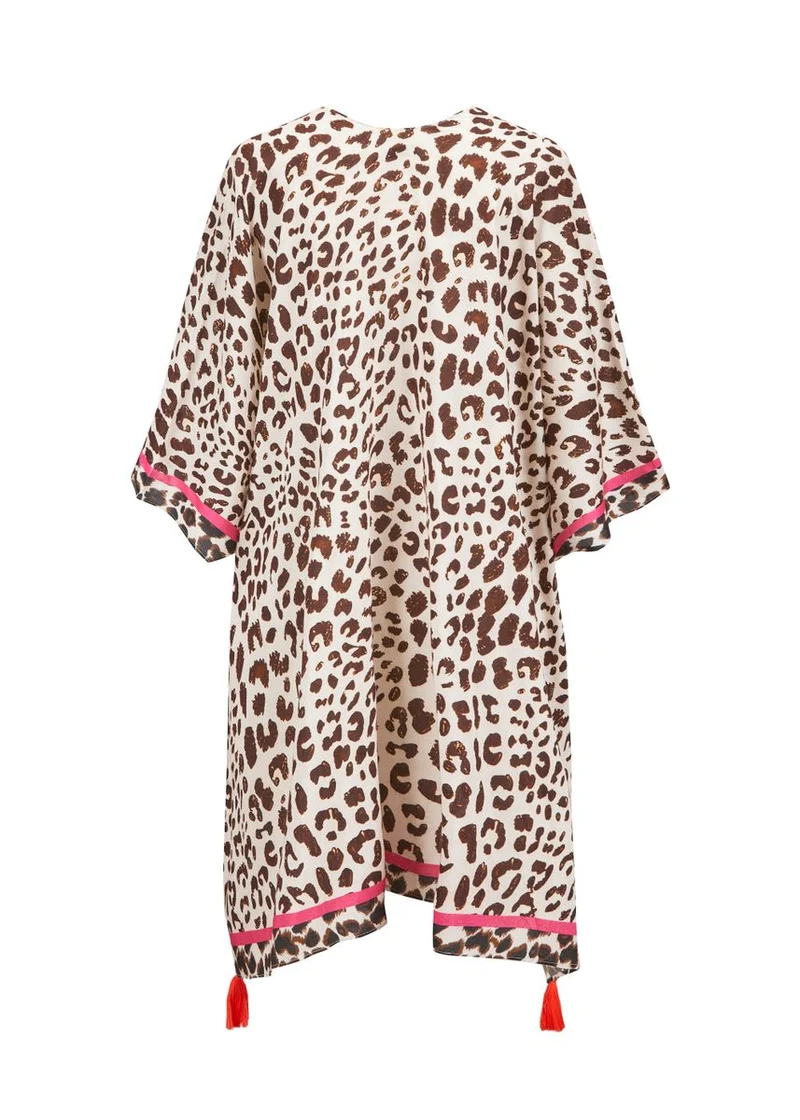 PONCHO VISCOSE LEO WITH CONTRAST LI