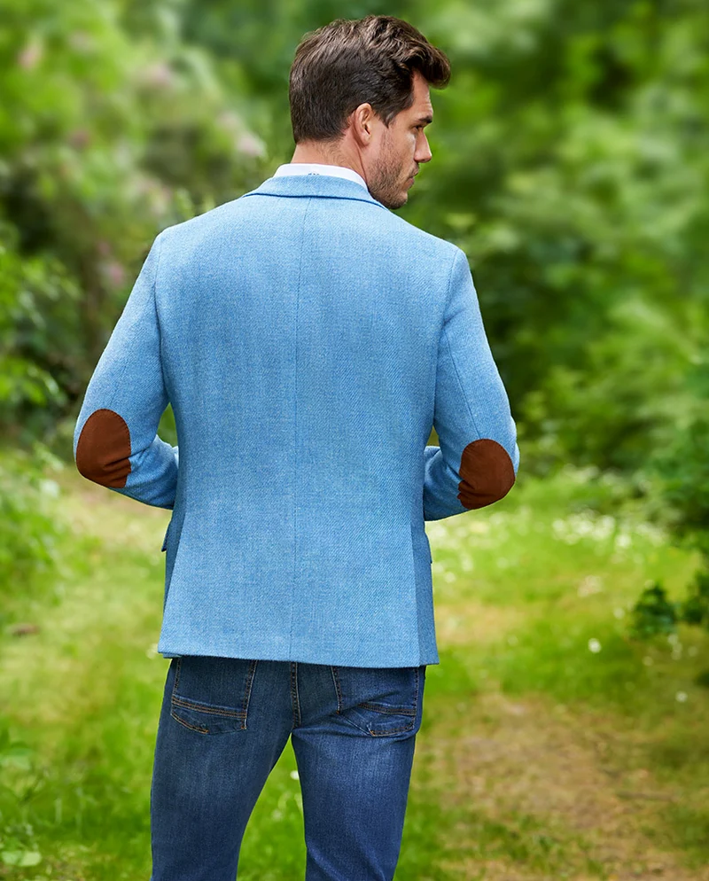 Harris Tweed Sakko "London" in light blue twill