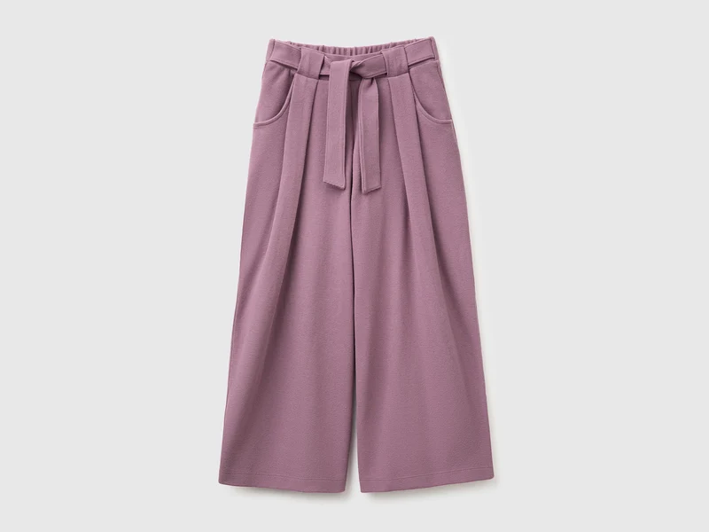 Hose mit Gürtel aus warmer Baumwolle