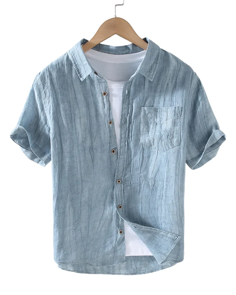 Elegant Short Sleeve Linen Shirt
