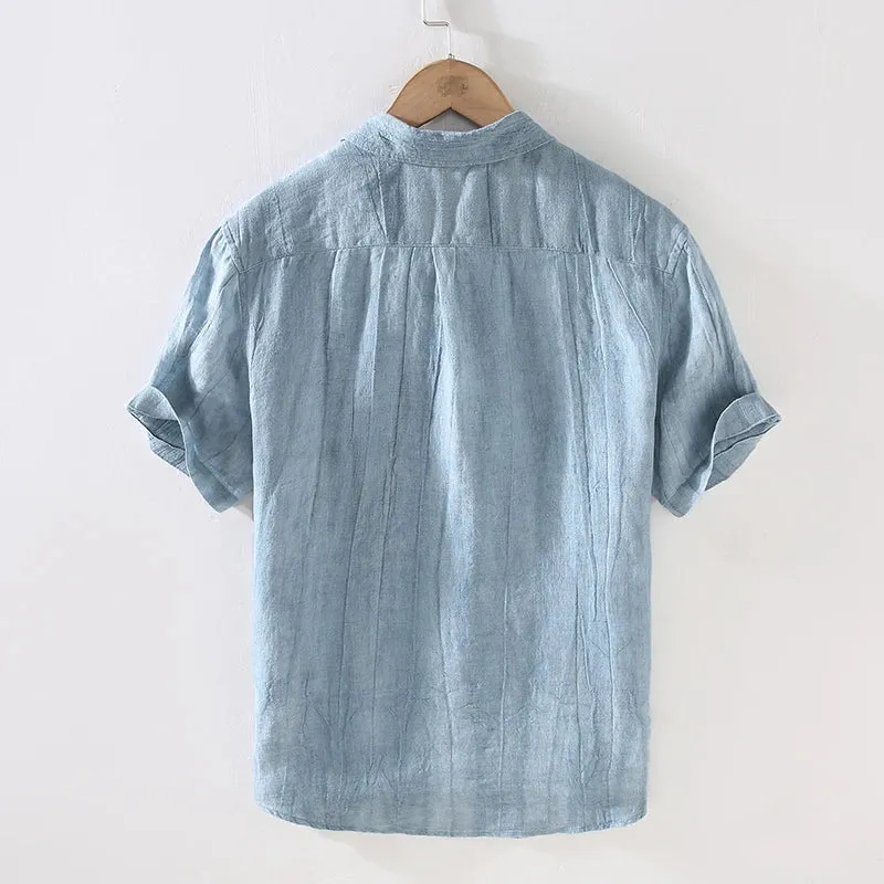 Elegant Short Sleeve Linen Shirt