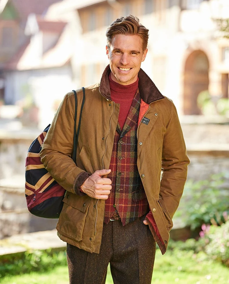 Herren Wachsjacke "Starberg" in beige