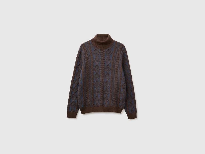 Rollkragenpullover aus einem Wollmischgewebe