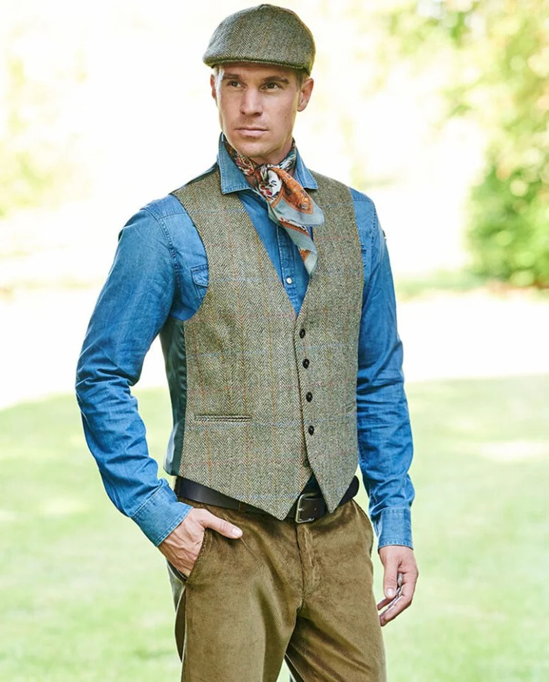 Tailor - Harris Tweed Weste in light green