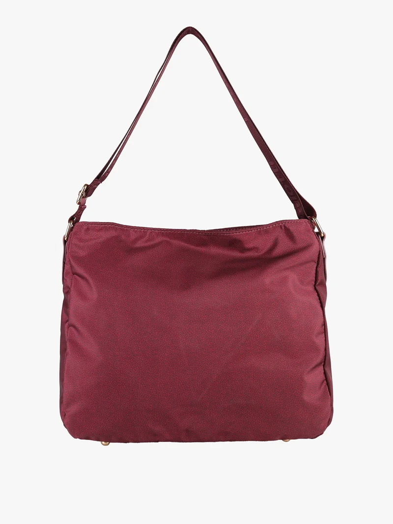 Borsa a tracolla da donna in nylon con stampa texture - bordeaux