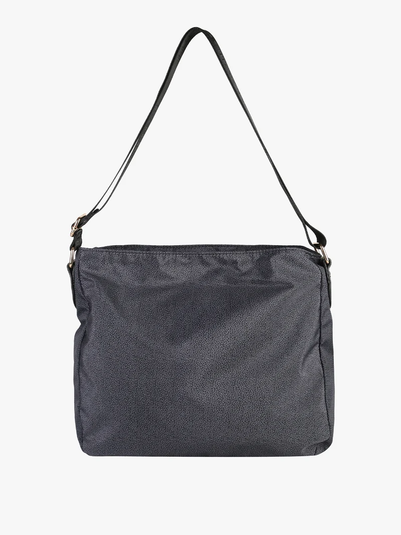 Borsa a tracolla da donna in nylon con stampa texture - nero