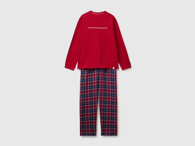 Pyjama mit karierter Hose