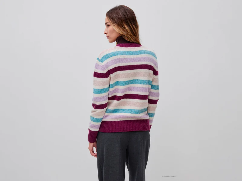 Gestreifter Pullover aus 100 % Shetlandwolle