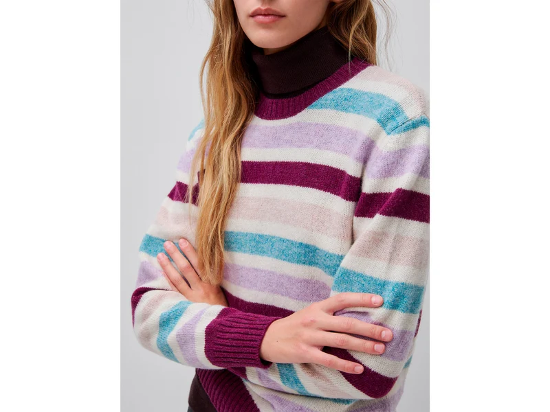 Gestreifter Pullover aus 100 % Shetlandwolle