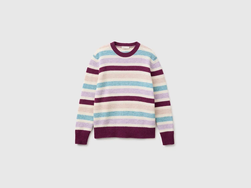 Gestreifter Pullover aus 100 % Shetlandwolle