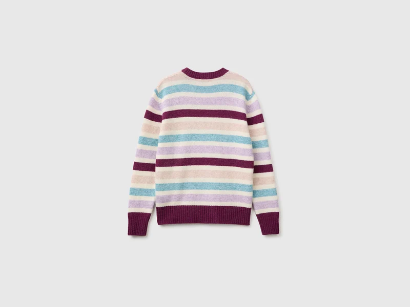 Gestreifter Pullover aus 100 % Shetlandwolle