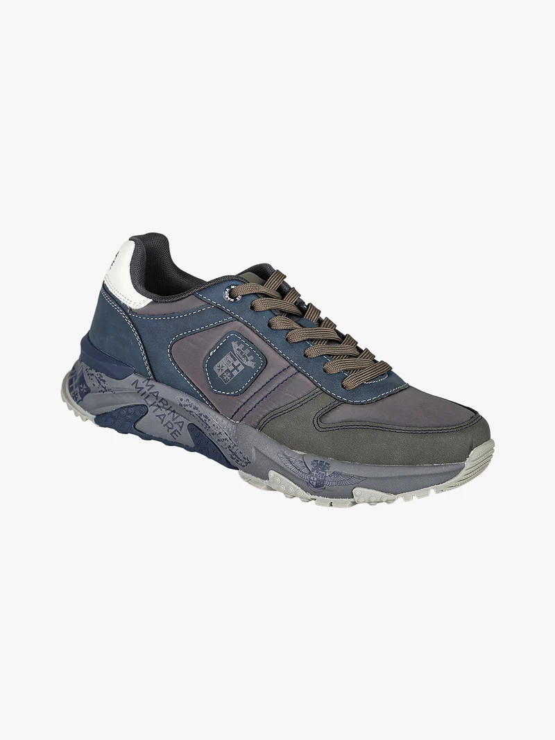 Sneakers stringate da uomo con plantare memory soft - blu scuro