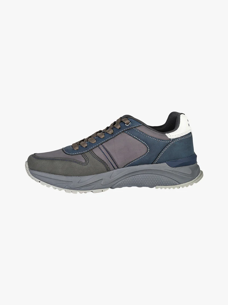 Sneakers stringate da uomo con plantare memory soft - blu scuro