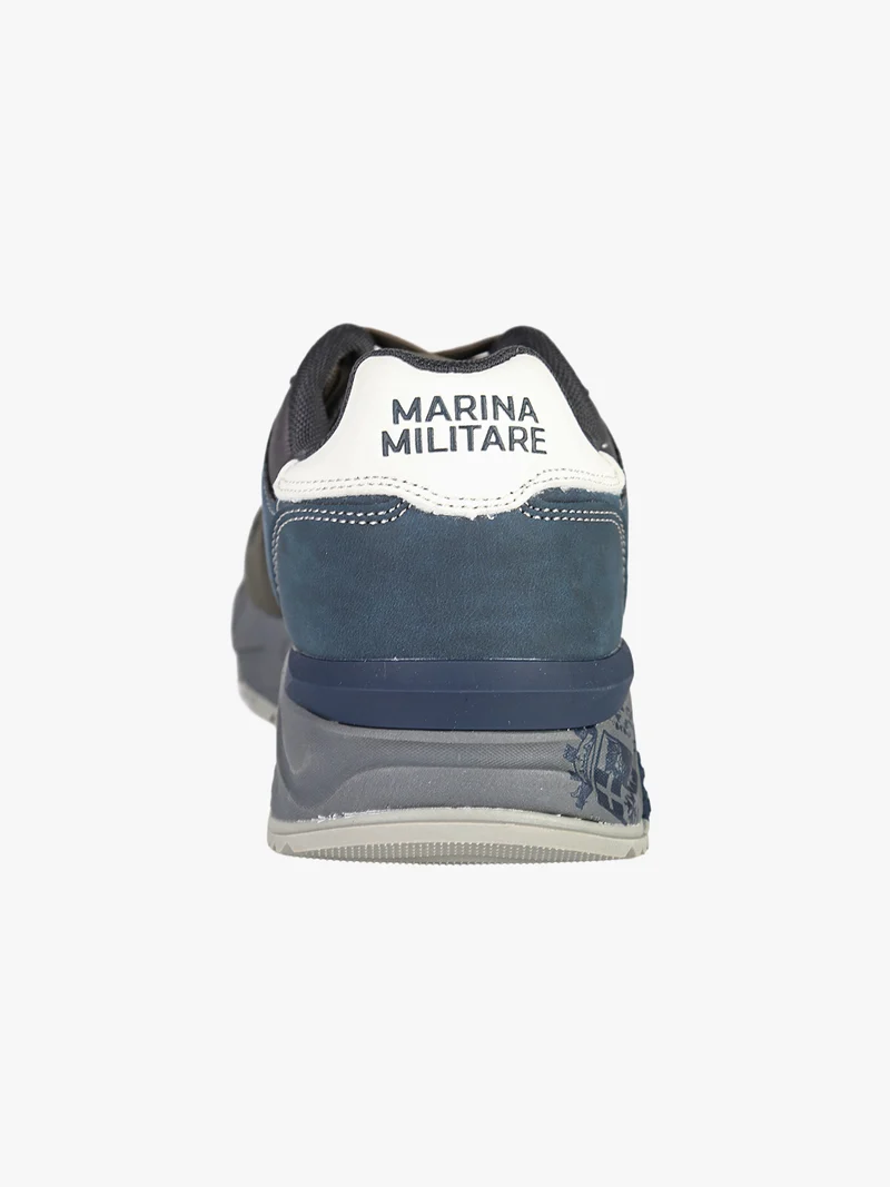 Sneakers stringate da uomo con plantare memory soft - blu scuro