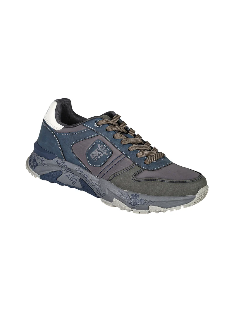 Sneakers stringate da uomo con plantare memory soft - blu scuro