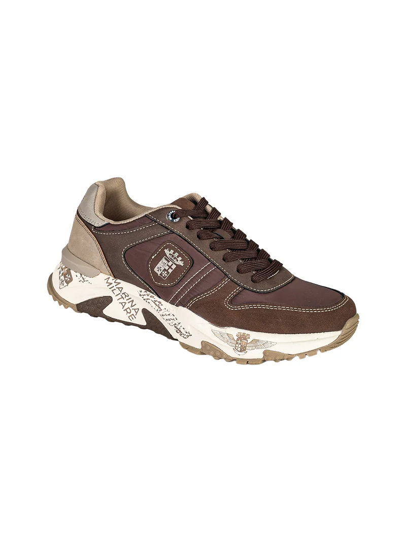 Sneakers stringate da uomo con plantare memory soft - moro
