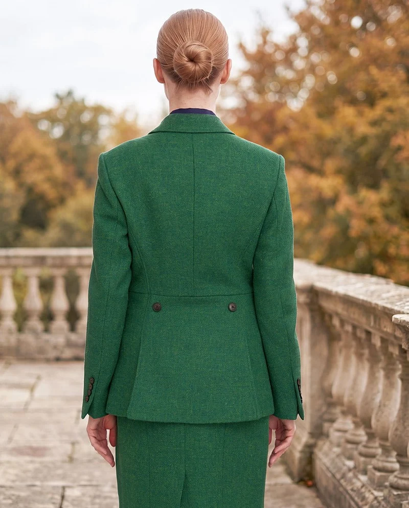 Harris Tweed Blazer "Carola" in green Twill
