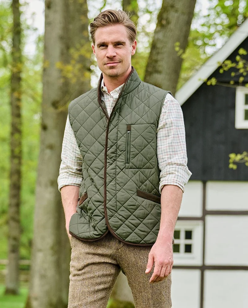 Herren Steppweste "Charles" in oliv
