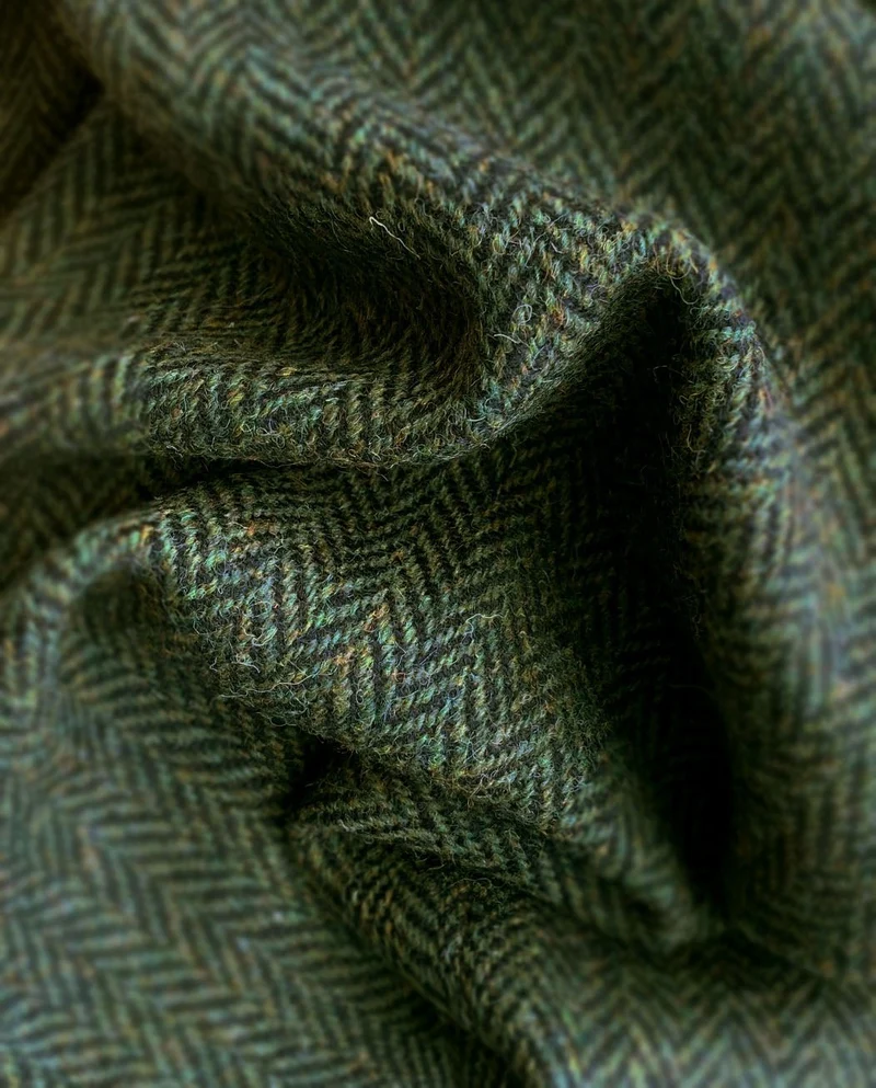 Harris Tweed Mütze "Henry Cap" in green island herringbone