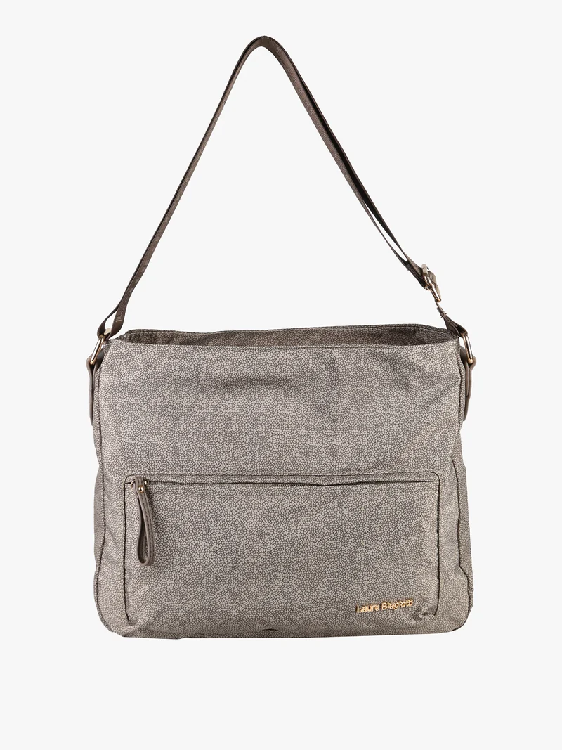 Borsa a tracolla da donna in nylon con stampa texture - taupe