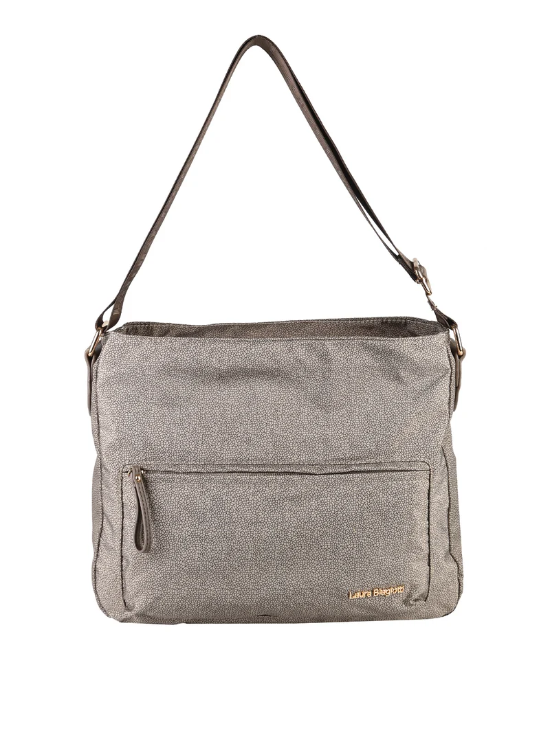 Borsa a tracolla da donna in nylon con stampa texture - taupe