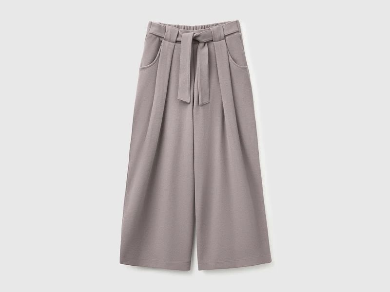 Hose mit Gürtel aus warmer Baumwolle