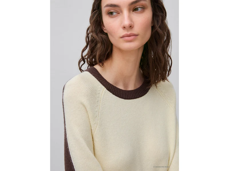 Farbblockpullover aus 100 % Wolle