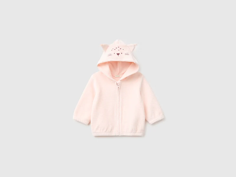Chenille-Sweatshirt mit Kapuze