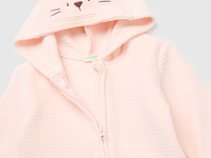 Chenille-Sweatshirt mit Kapuze