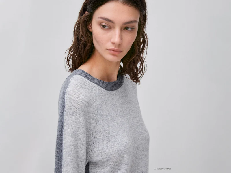 Farbblockpullover aus 100 % Wolle